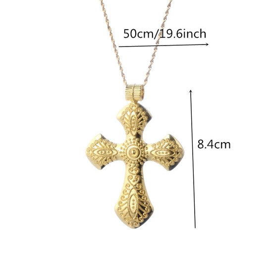 Large Cross Ethiopian Eritrean Big Pendant Chain Necklaces Traditional Ornaments Habesha Jewelry