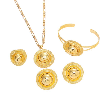 Ethiopian Wedding Jewelry sets Gold Color Ethnic Habesha Traditional Festival Jewellery Africa Women's Jewelry