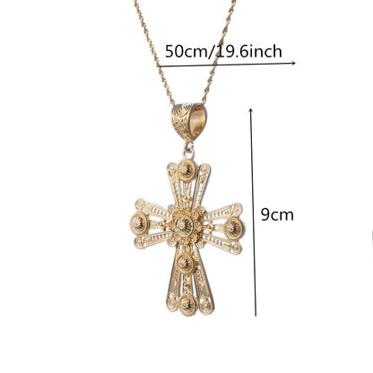 Large Cross Ethiopian Eritrean Big Pendant Chain Necklaces Traditional Ornaments Habesha Jewelry