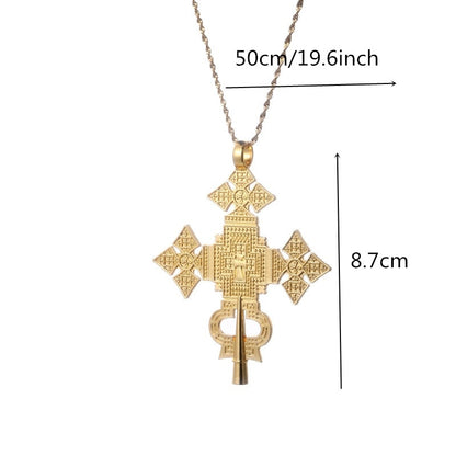 Large Cross Ethiopian Eritrean Big Pendant Chain Necklaces Traditional Ornaments Habesha Jewelry